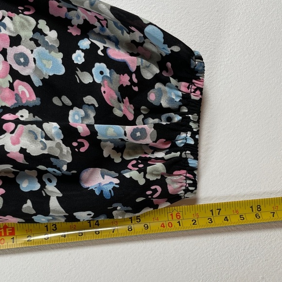 Princess Polly Kassie Long Sleeve Smocked Mini Dress Black Floral 2 - Picture 12 of 16